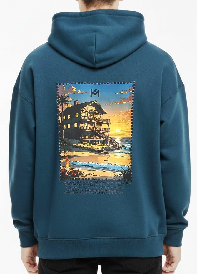 Oversize Hoodie (Escape To Nature) Indigo - Image 1
